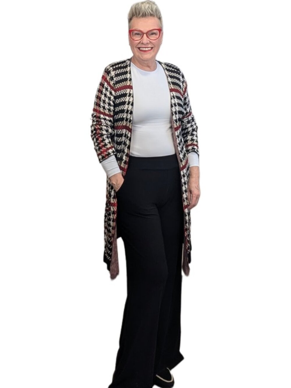 Joseph A Patterned Open Cardigan Duster